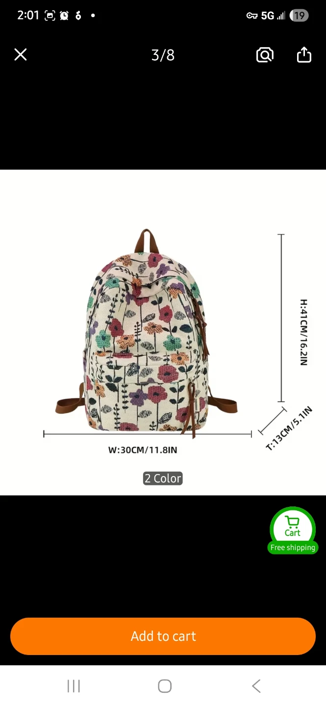 Floral Print Backpack - photo 2