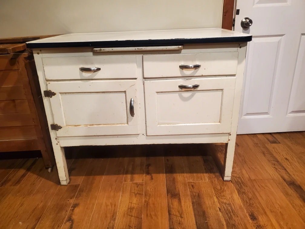 Vintage Kitchen Cabinet with Enamel Top - photo 5