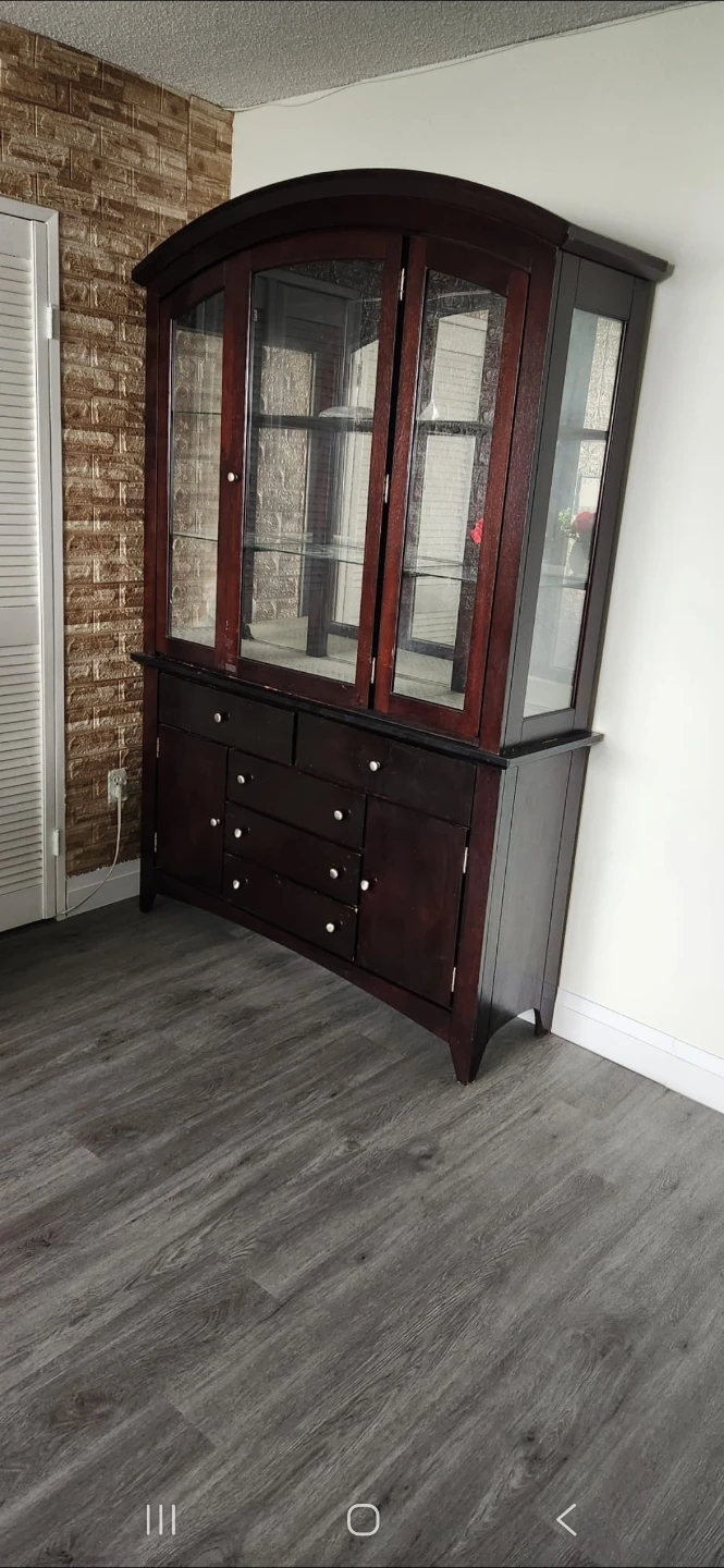 Dark Wood  Cabinet with Glass Doors - photo 5