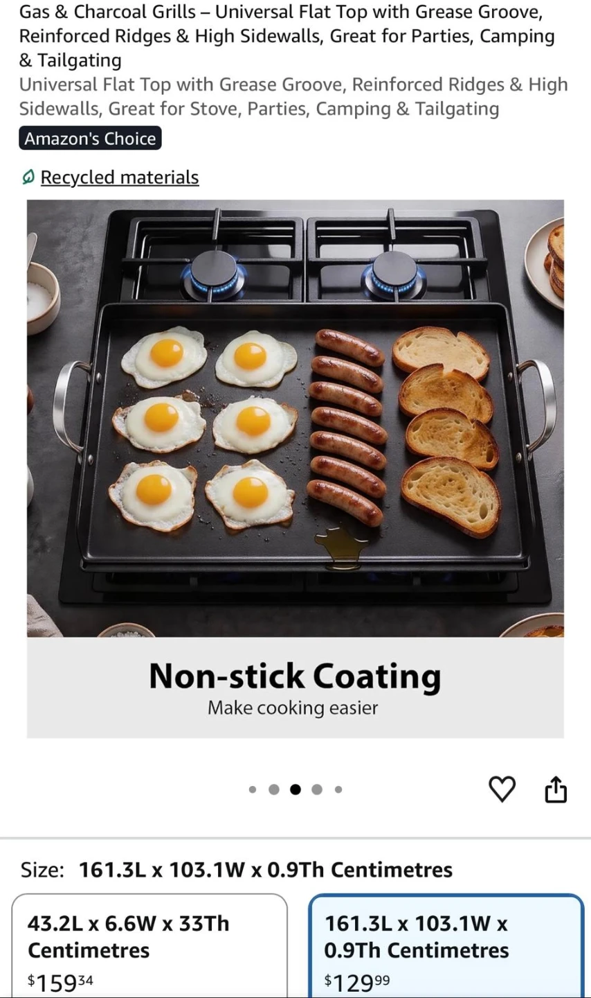 Universal Flat Top Griddle for Gas & Charcoal Grills