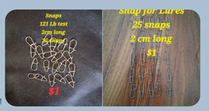 25 Snap Swivels for Fishing Lures - 2cm Long