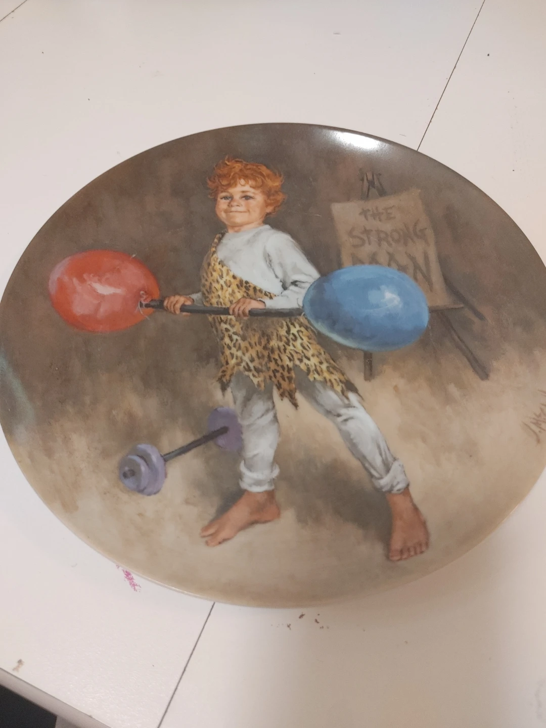 Peco Johnny the Strong Man Decorative Plate by John McClelland - photo 2