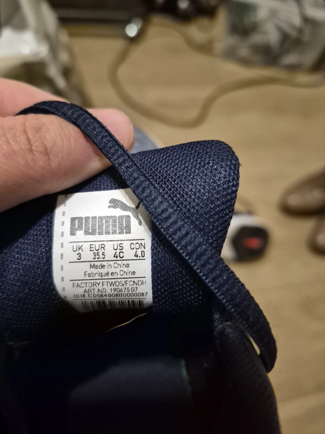 Size 4 Like new Puma Running Shoes - Navy/Grey - photo 3
