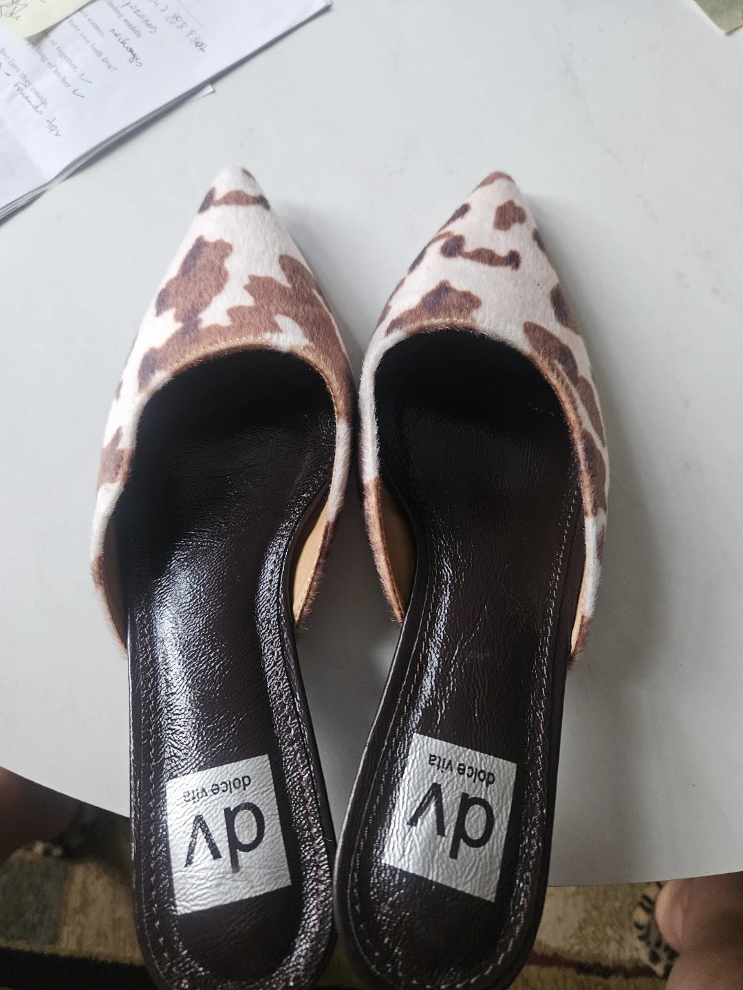 Dolce Vita Cow Print Heeled Mules Size 6.5
