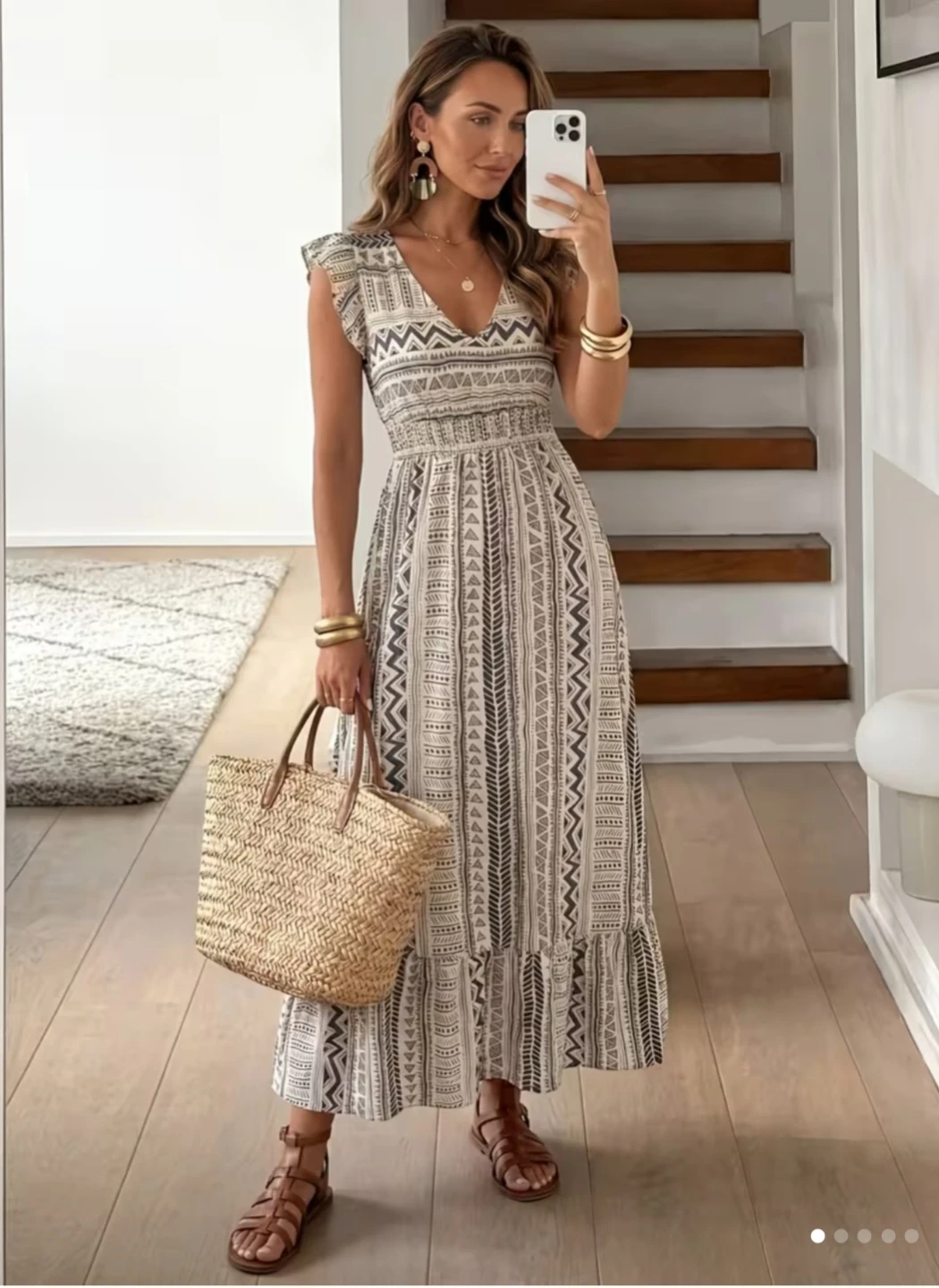 Women's Patterned Maxi Dress XL