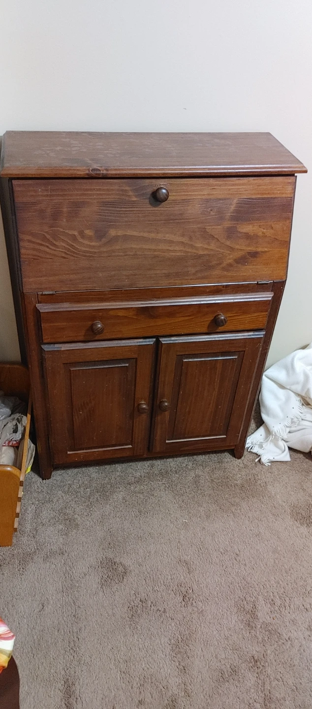 Wooden Secretary Desk with Storage