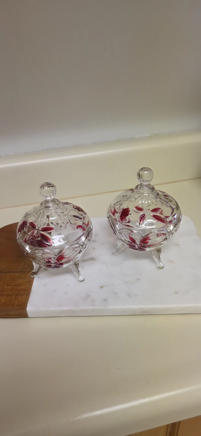 Vintage Anna Hütte Red Crystal Candy Dishes (Set of 2)1970s - photo 2