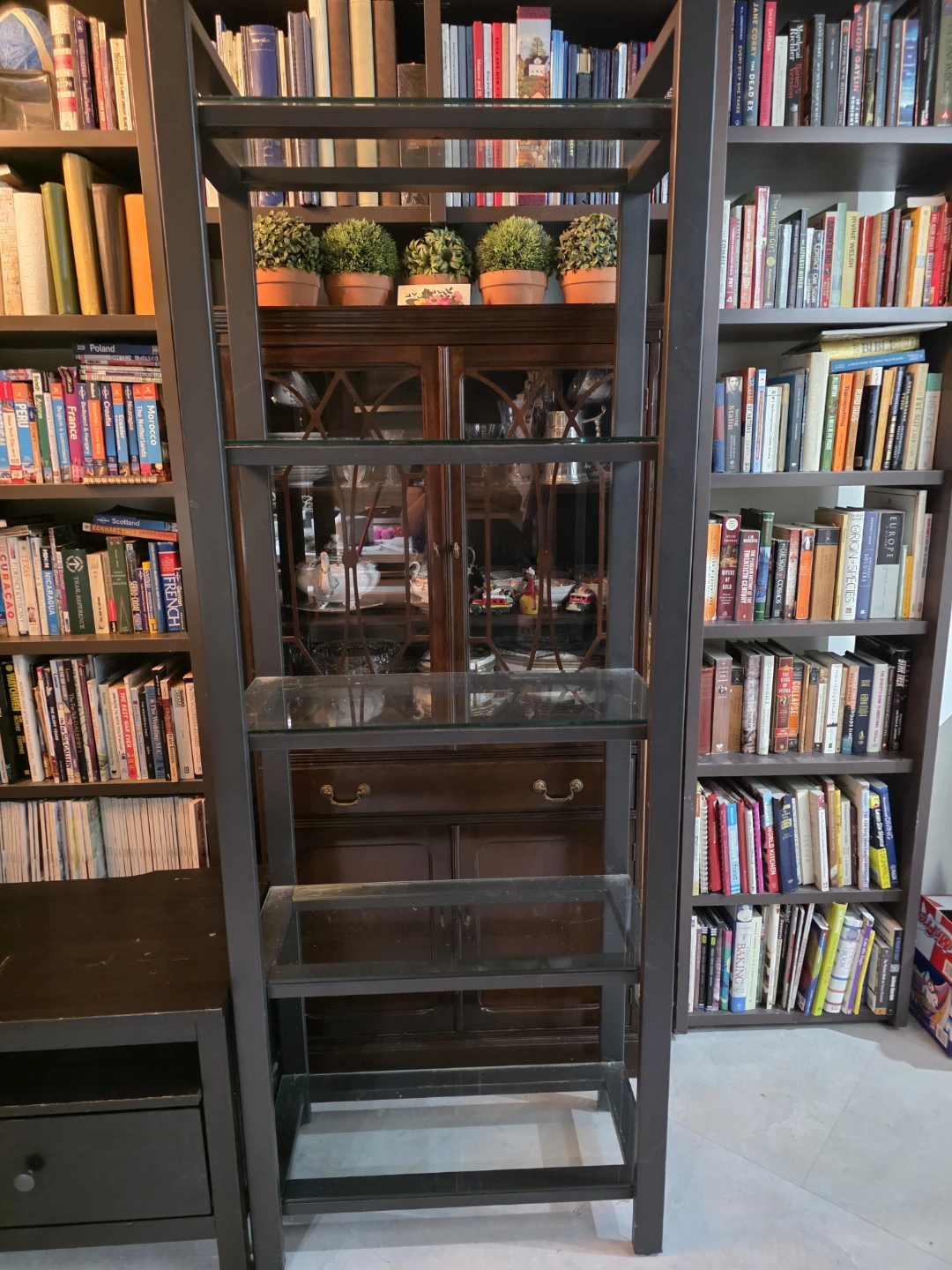 Crate and Barrel Metal and Glass Shelf Unit - photo 2