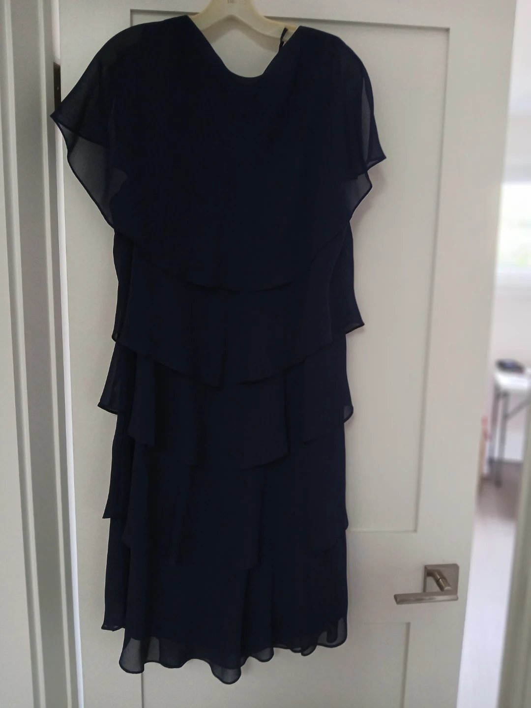SLNY Navy Tiered Chiffon Dress - photo 2