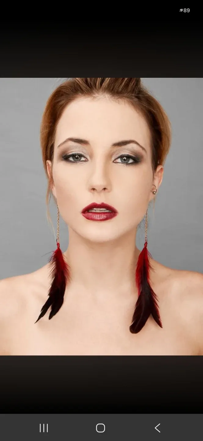 Handmade Feather Drop Earrings and headbands