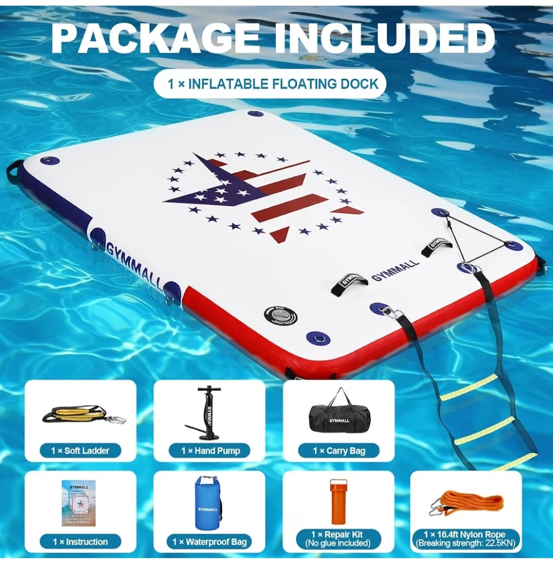 GymMall Inflatable Floating Dock with Ladder - photo 4