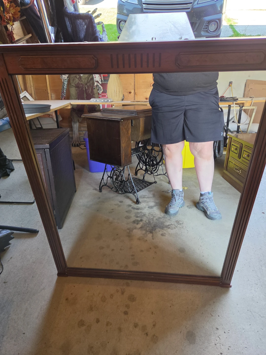 Estate sale Antique wood Wooden Dresser with Mirror - photo 5