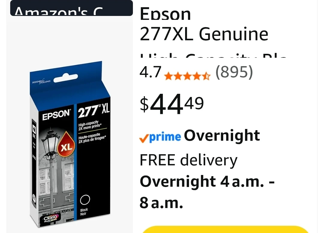 NEW! Genuine Epson 277XL Black & Magenta Ink