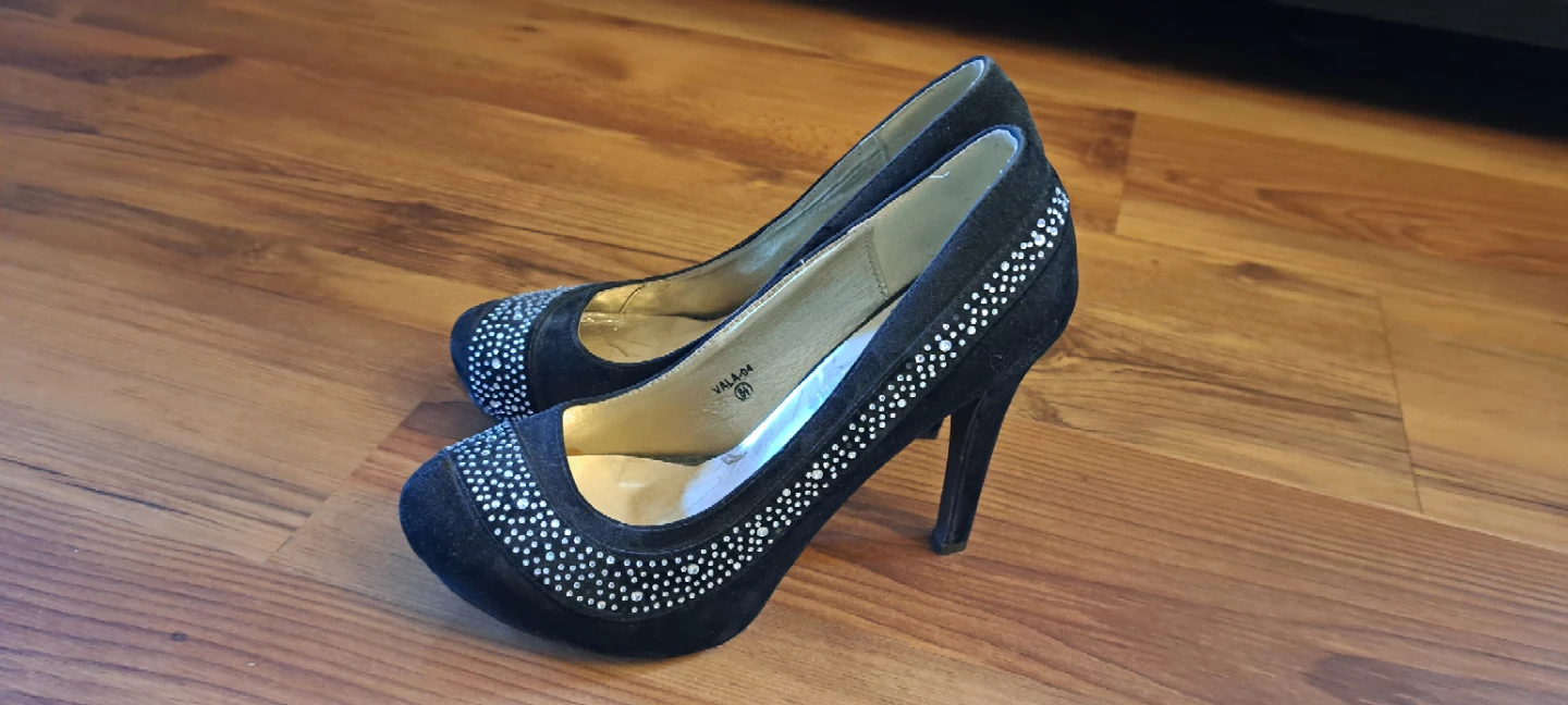 Black Embellished Stiletto Heels - photo 3
