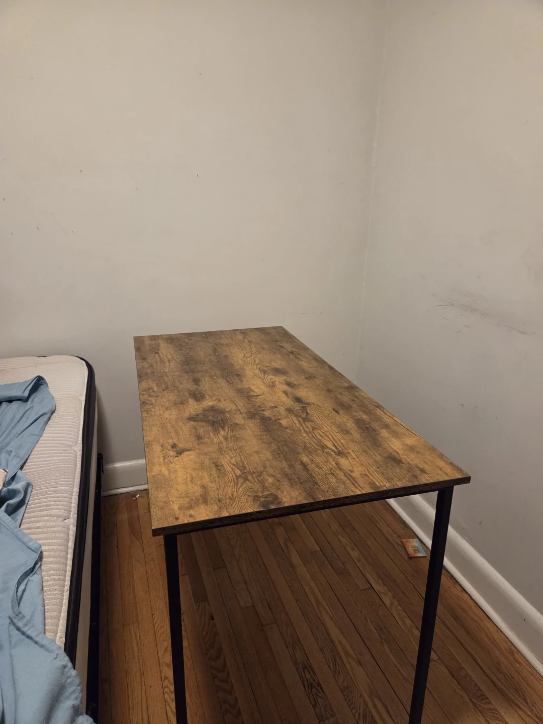 Wooden Top Desk 40" x 47" with Black Metal Legs