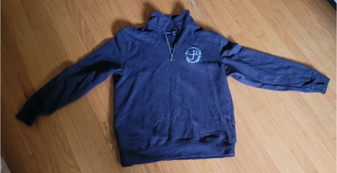 Black 1/4 Zip Pullover Sweatshirt for St. John Paul II Students