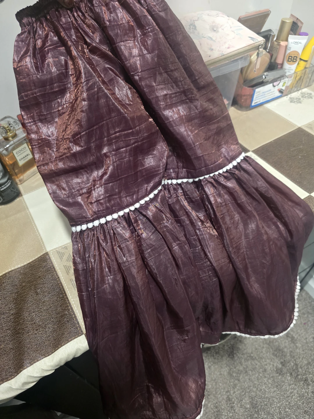 Burgundy Shalwar Kameez Suit with Scarf - photo 2