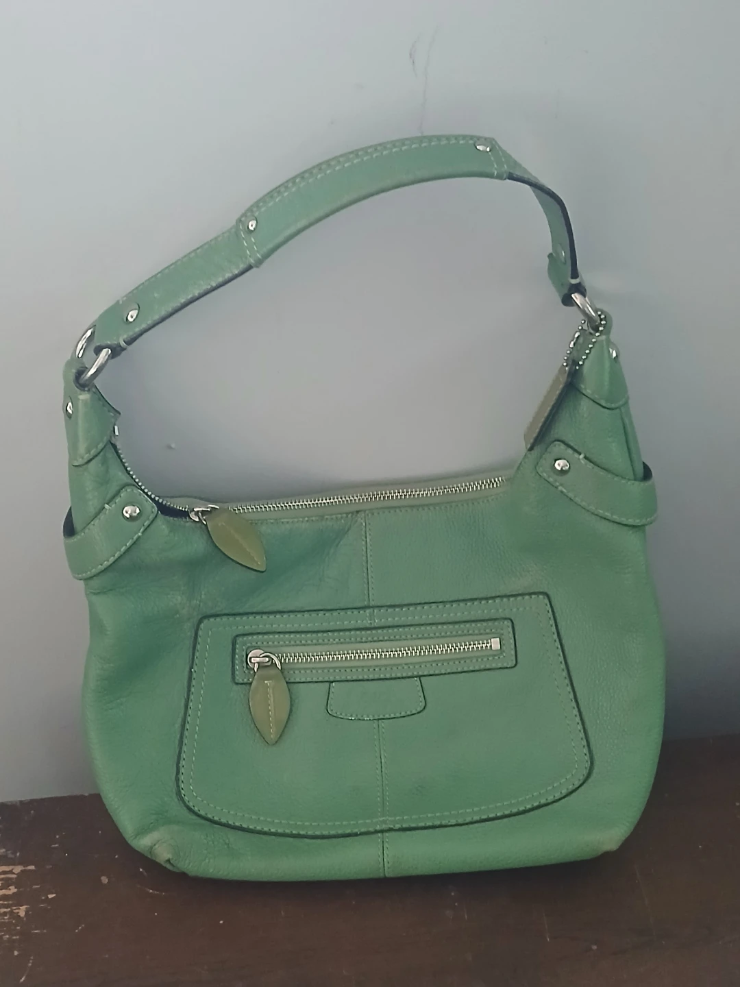 Coach Green Leather Hobo Bag
