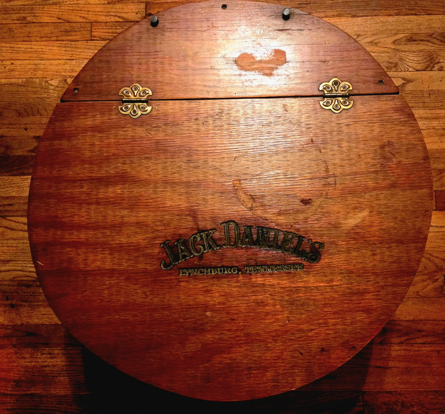 Jack Daniels Vintage Round Wood End Table