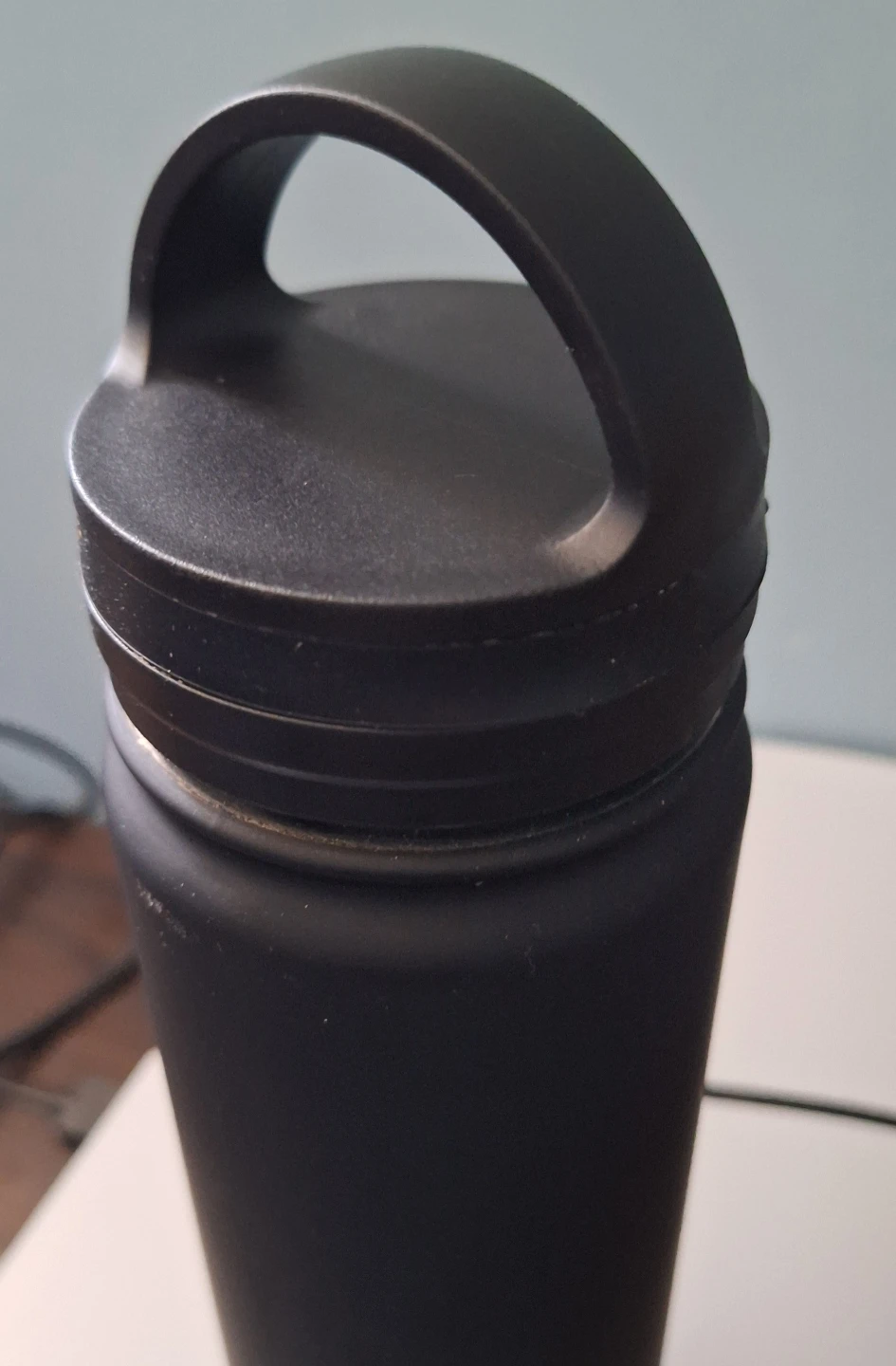 Black Insulated Water Bottle with Handle