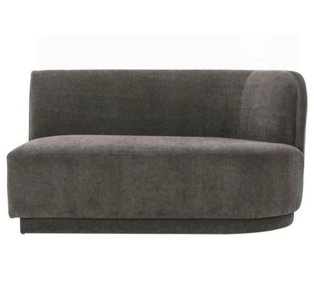 Moe's Yoon Modular Velvet Sectional Sofa in Grey. - photo 3