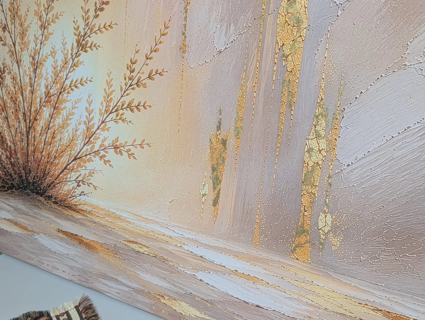 Abstract gold leaf canvas wall art - photo 2