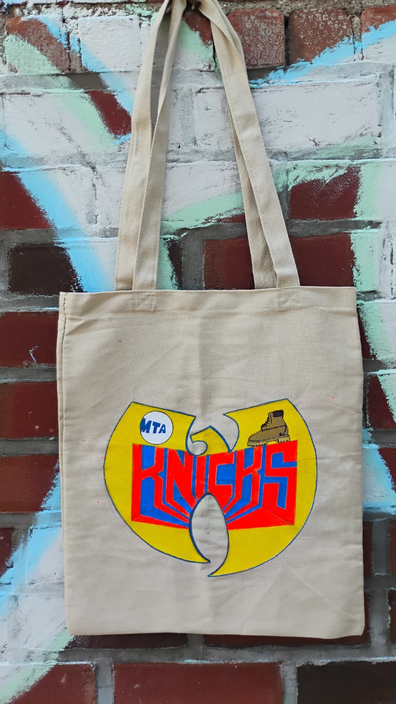 New York City KNICKS hand painted Tote Bag