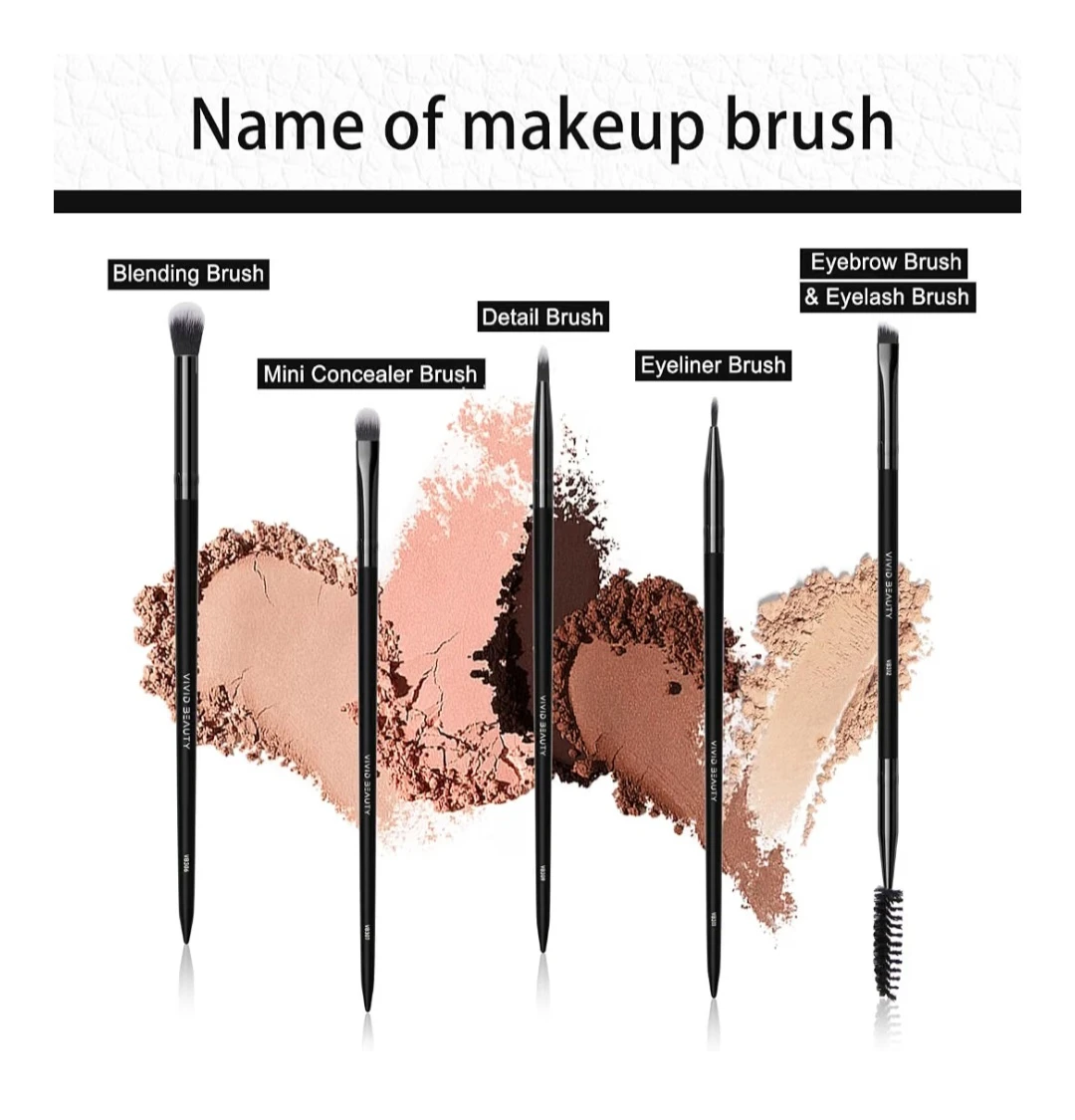 Vivid Beauty 5-Piece Eye Makeup Brush Set (Black) - photo 5