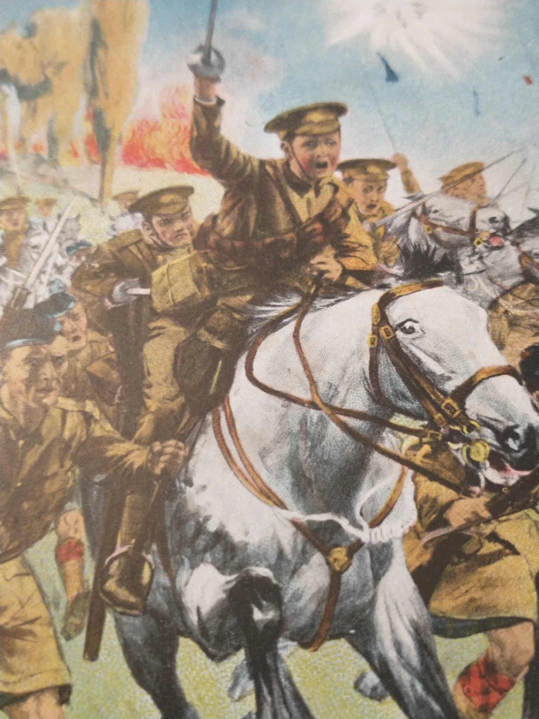 1910s-1920s  Stirrup Charge WWI Postcard Scots charging Germans - photo 4
