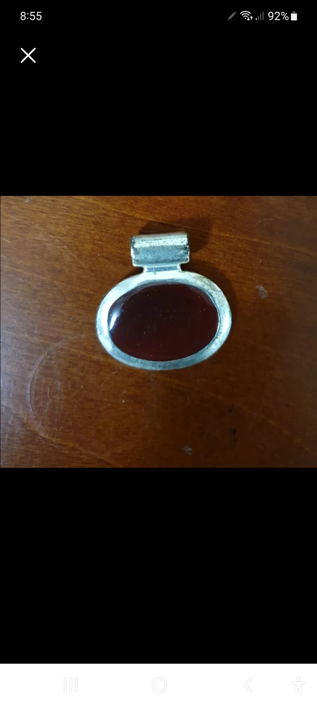 Oval Red Stone Pendant