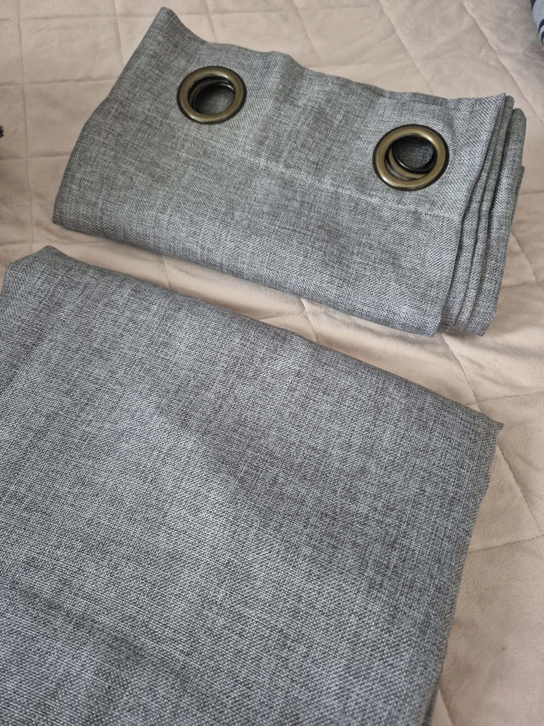Grey Eyelet Curtains - Set of 2 - photo 2