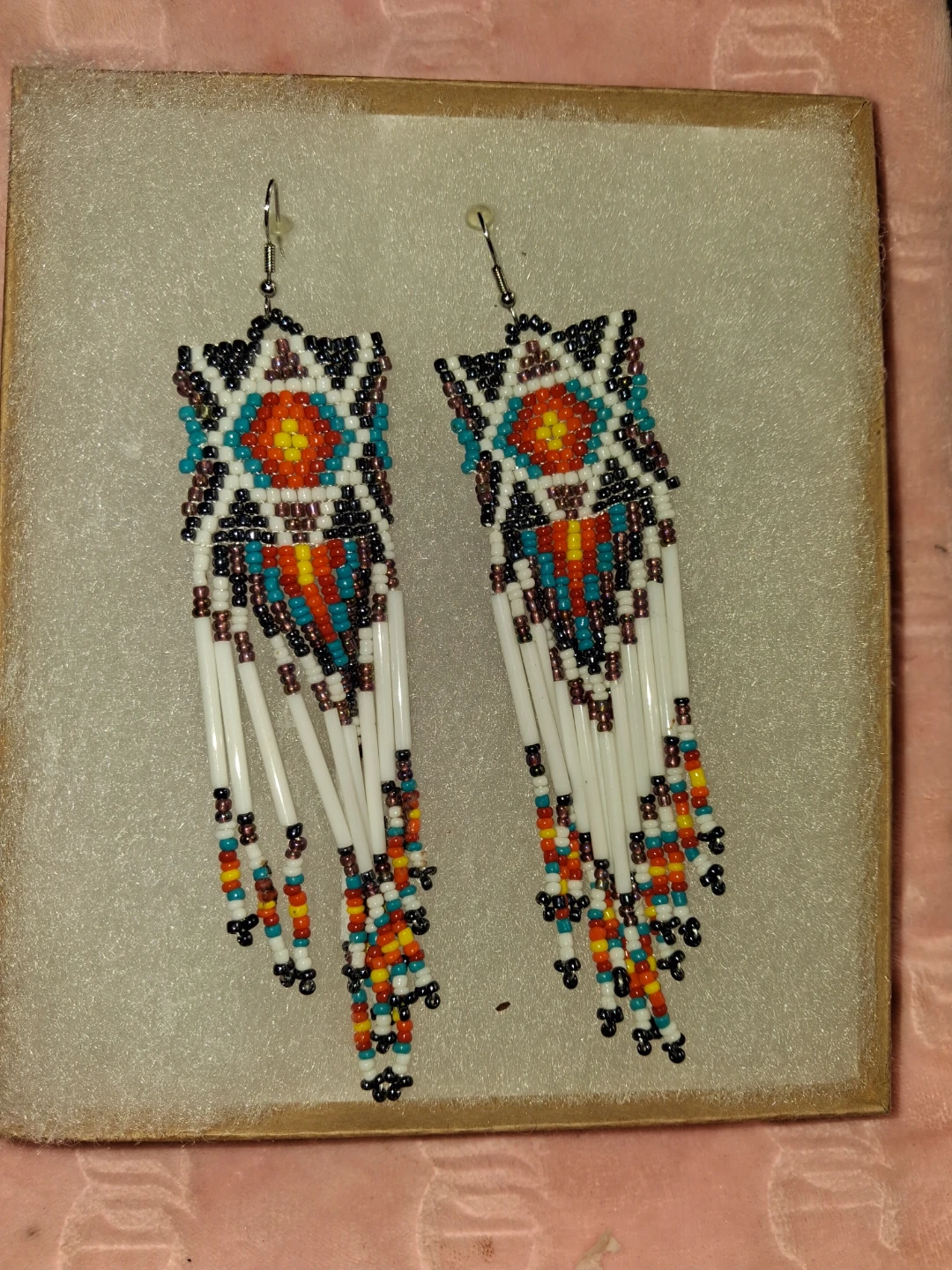 Beaded Earrings with Fringe