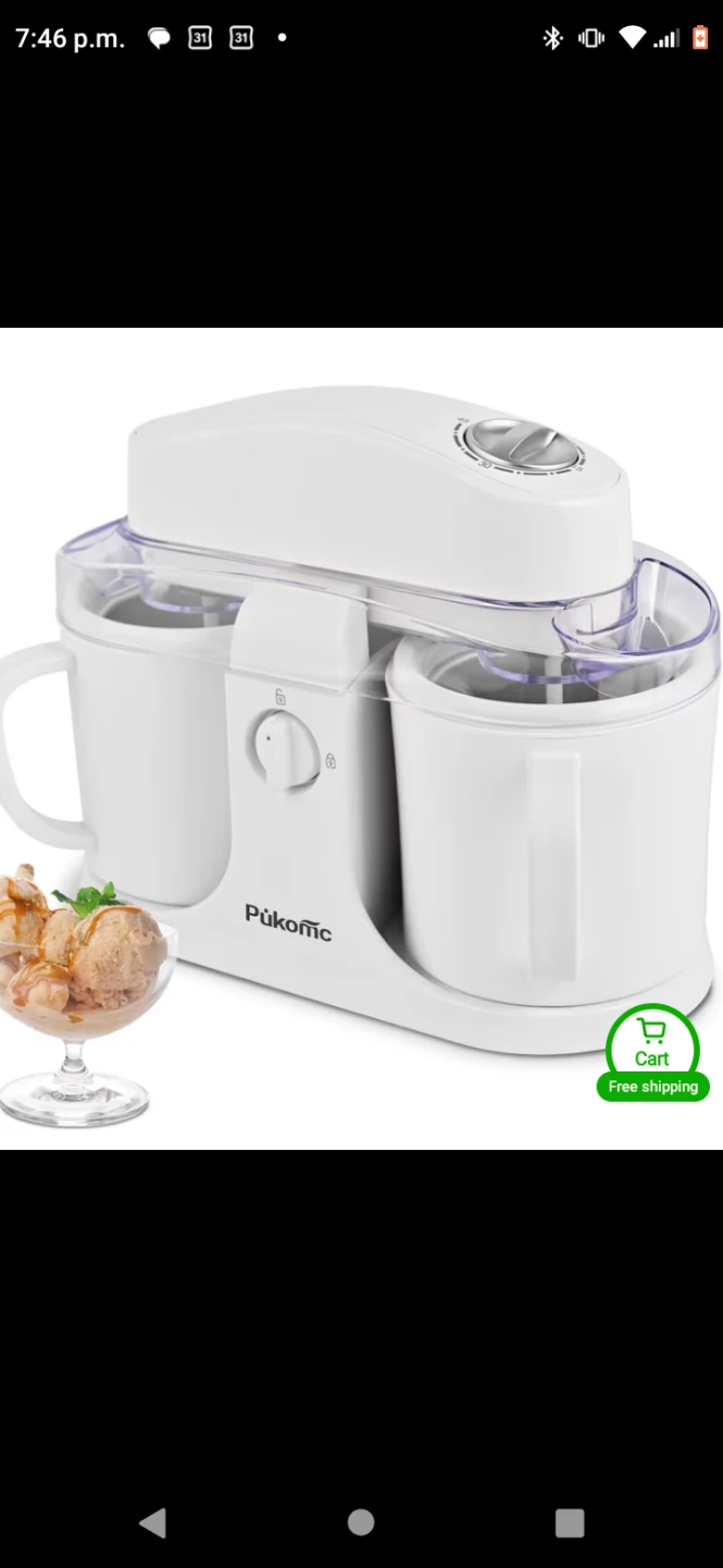 Pukomic White Ice Cream Maker