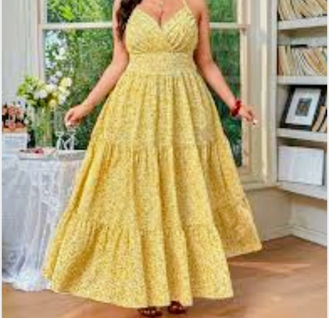Yellow Floral Maxi Dress 2XL