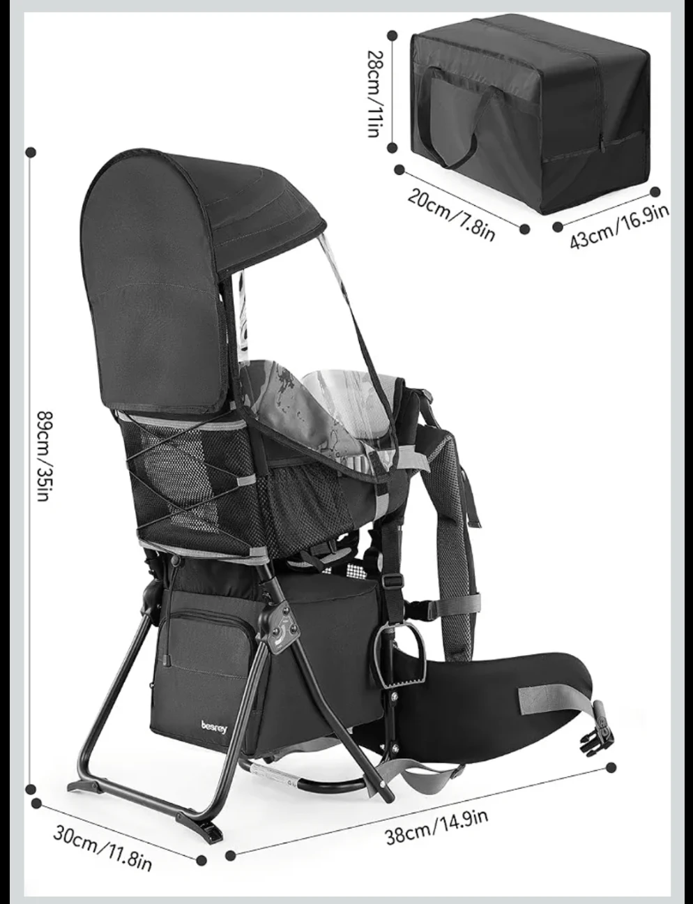 Besrey Child Carrier Backpack - black - photo 2