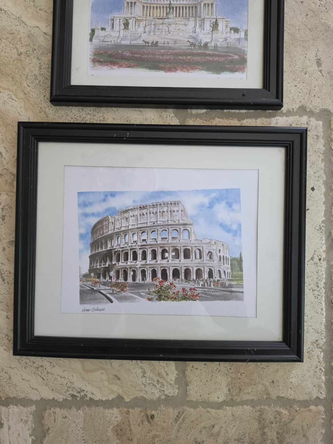Set of 3 Framed signed Art watercolors of Italian Landmarks - photo 2