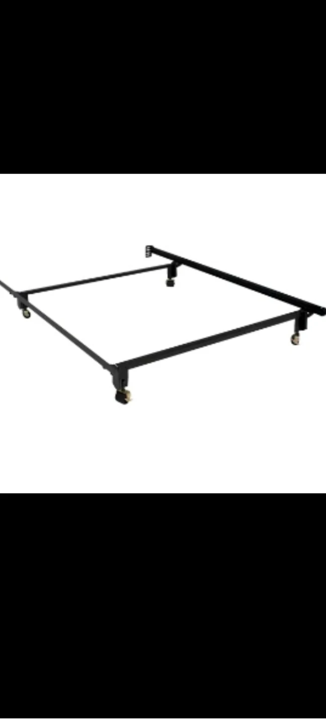 Queen Size-Metal Bed Frame with Wheels