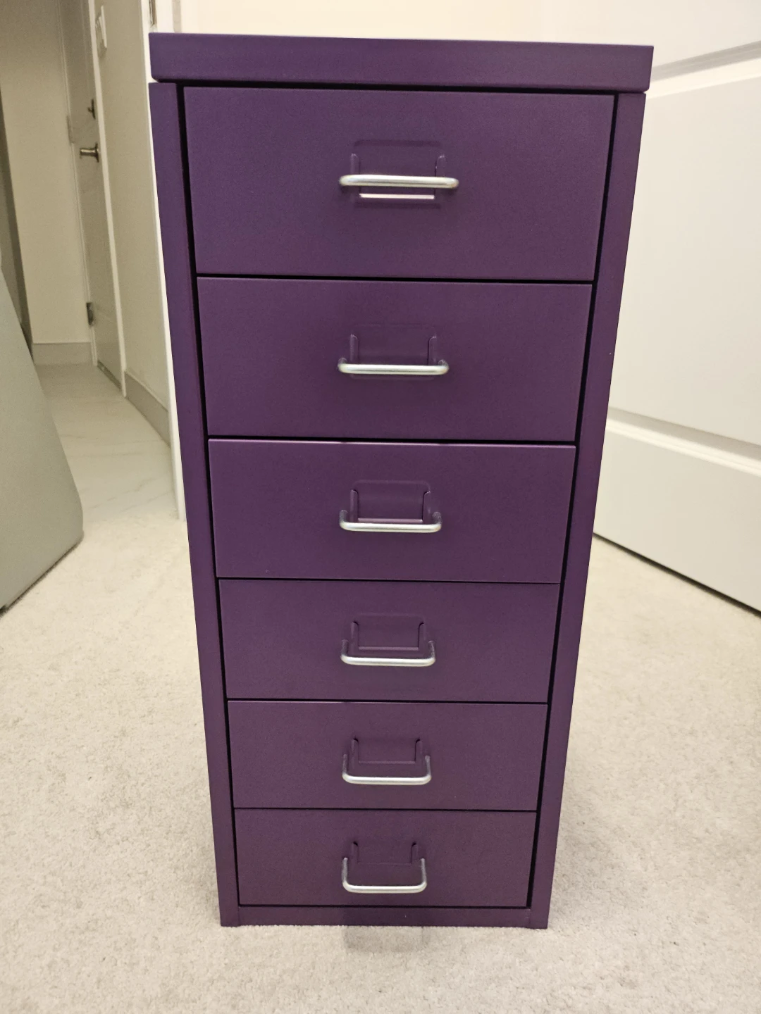 IKEA HELMER 6-Drawer Metal Cabinet (Purple)