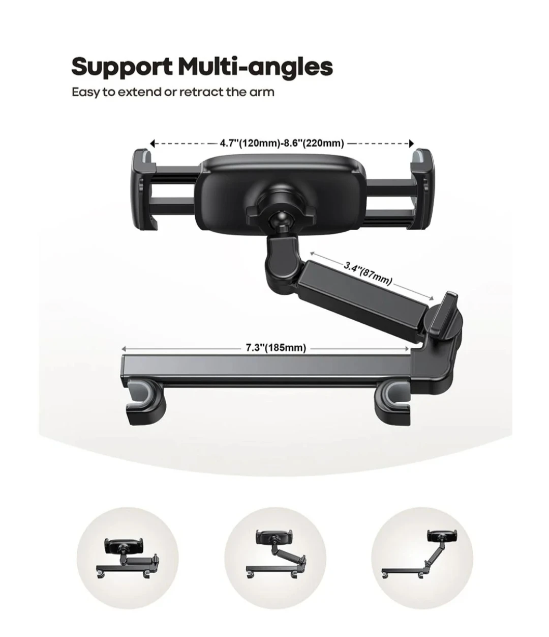 Car Headrest Tablet Holder Phone holder Extension Arm - photo 3