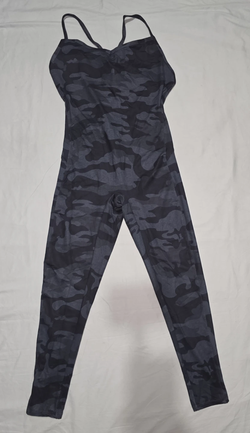 Camo Jumpsuit with FREE over the Shoulder Sports Bra Size Large