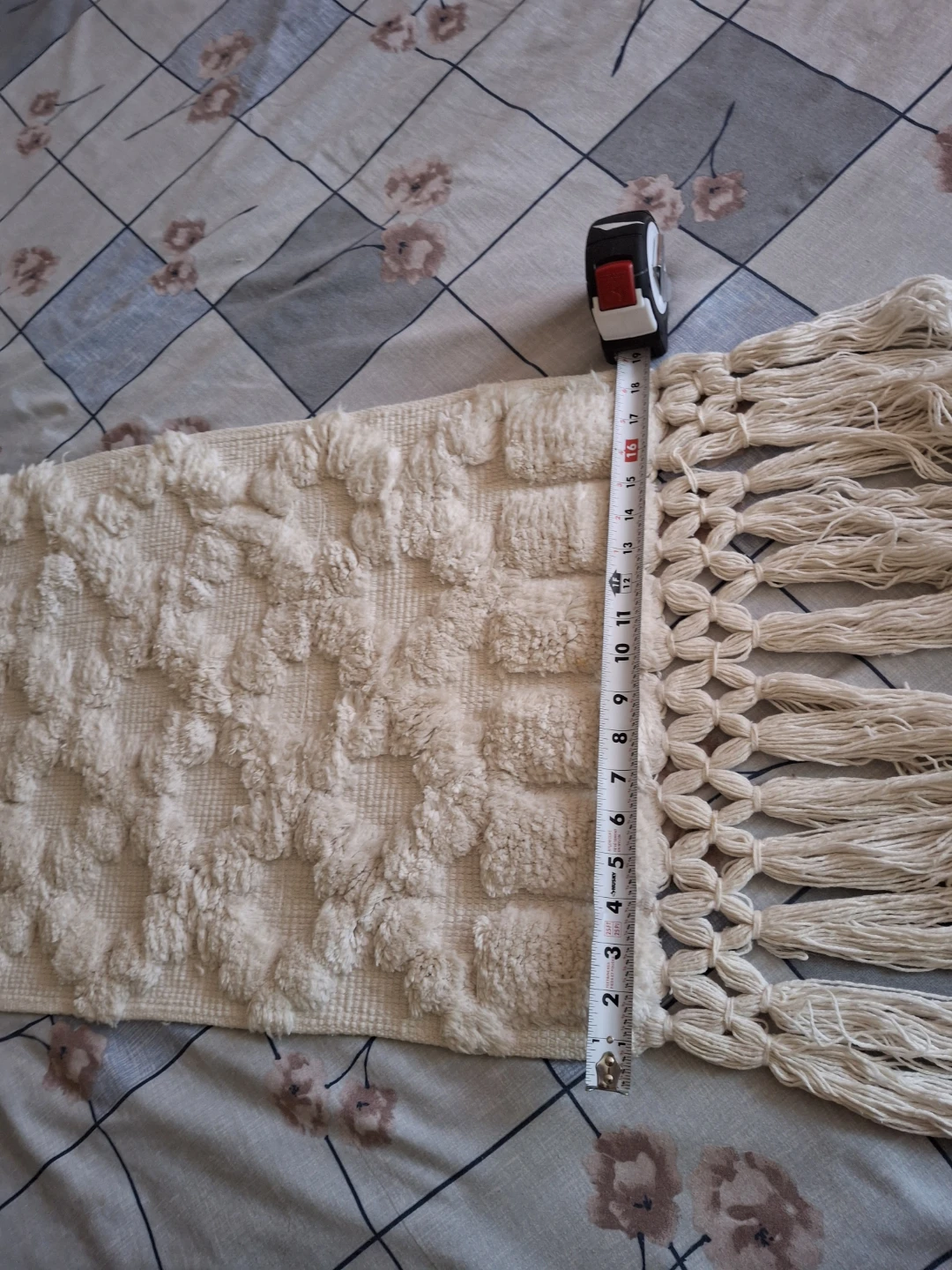 Cream Tufted Macrame Wall Hanging - photo 5
