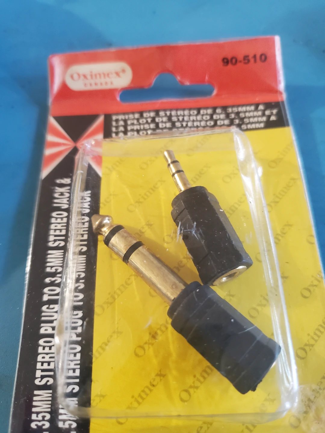 Oximex 3.5mm Stereo Jack to 6.35mm Plug Adapters (2 Pack)