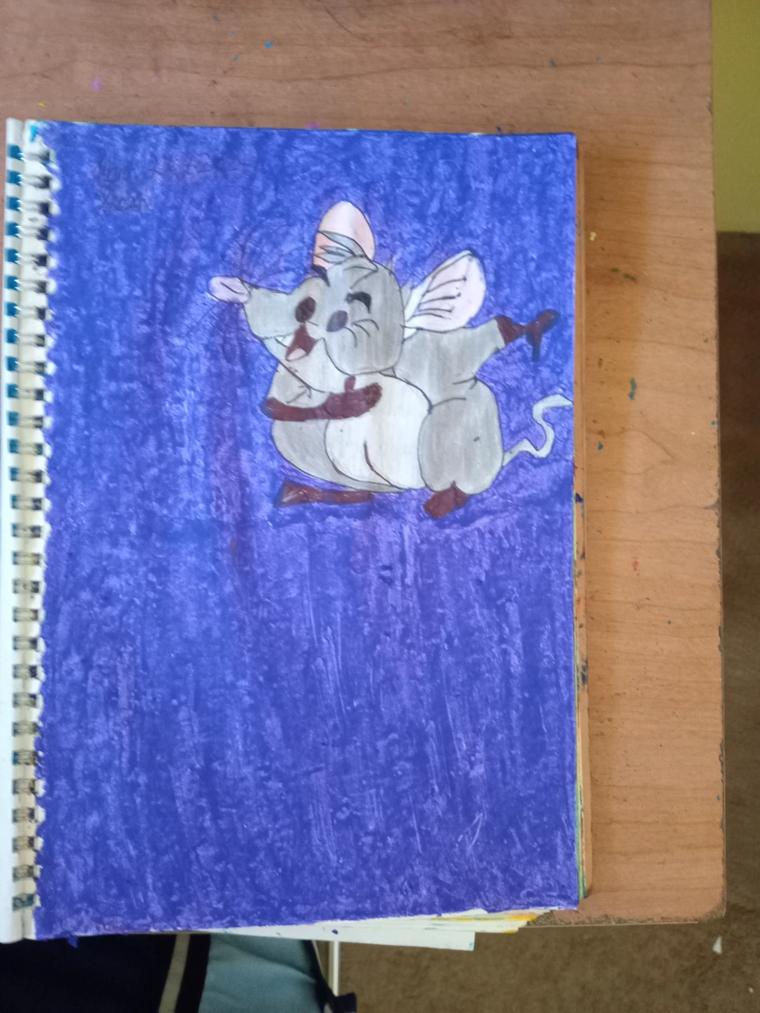 PURPLE-BLUE MOUSE DRAWING BY CUSTOM ARTIST SHERWIN - photo 3