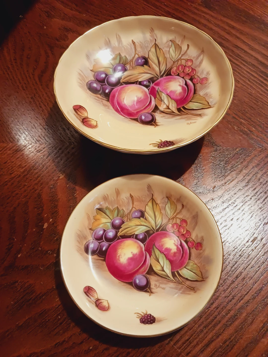 Aynsley Bone China Fruit Pattern Candy Bowls Set of 2 - photo 2