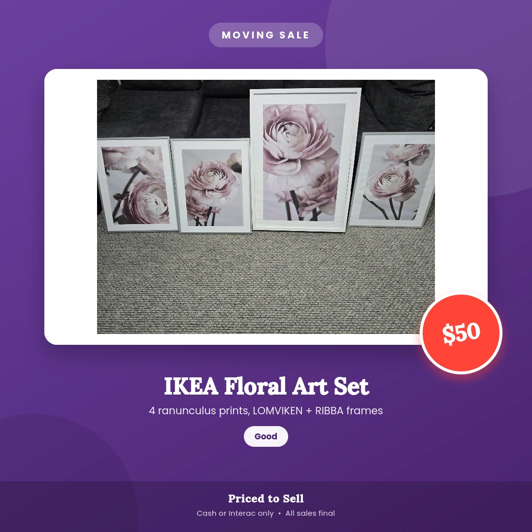 IKEA Floral Art Set with LOMVIKEN + RIBBA Frames