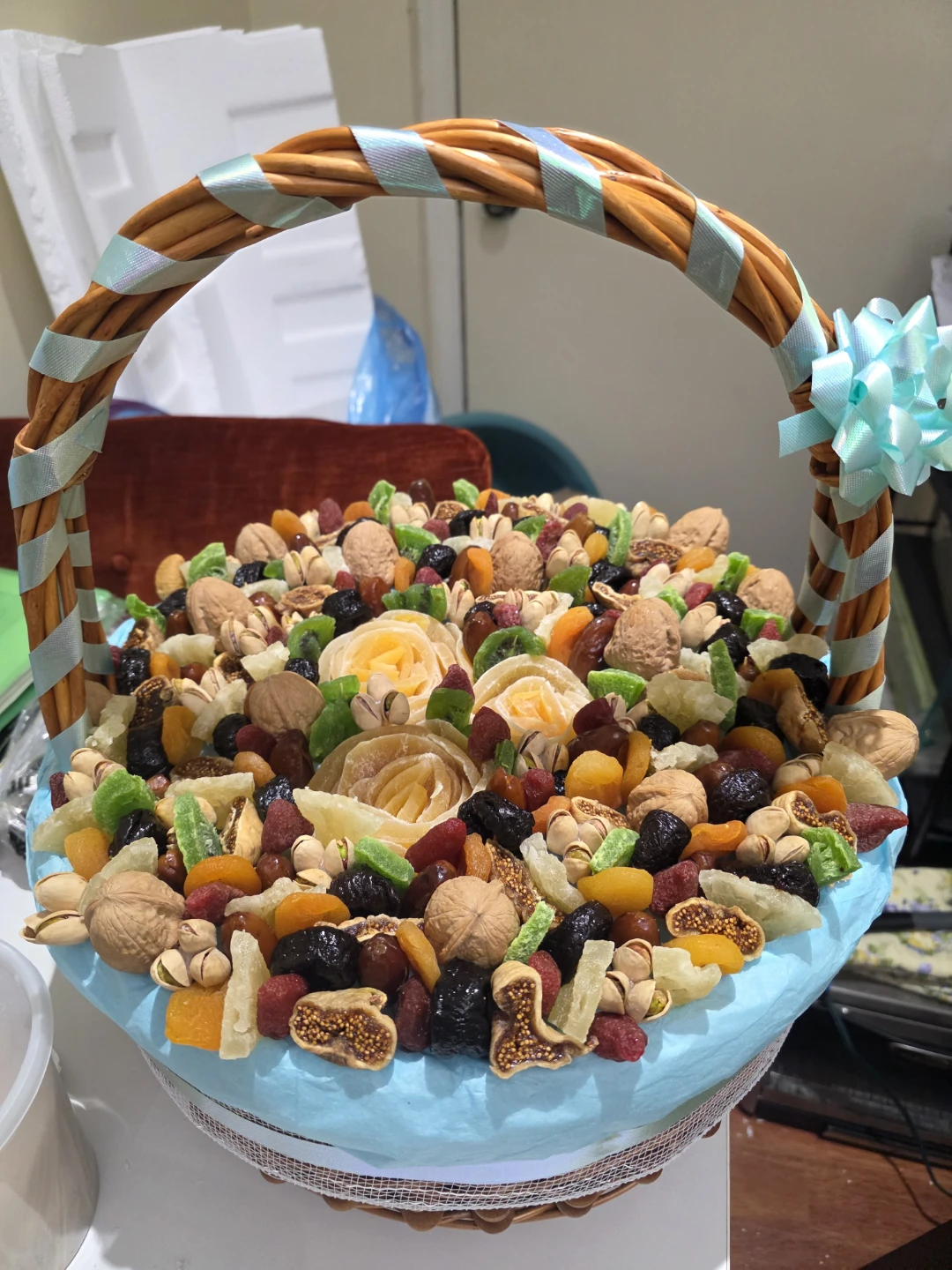 Assorted Candy and Fruit Gift Basket