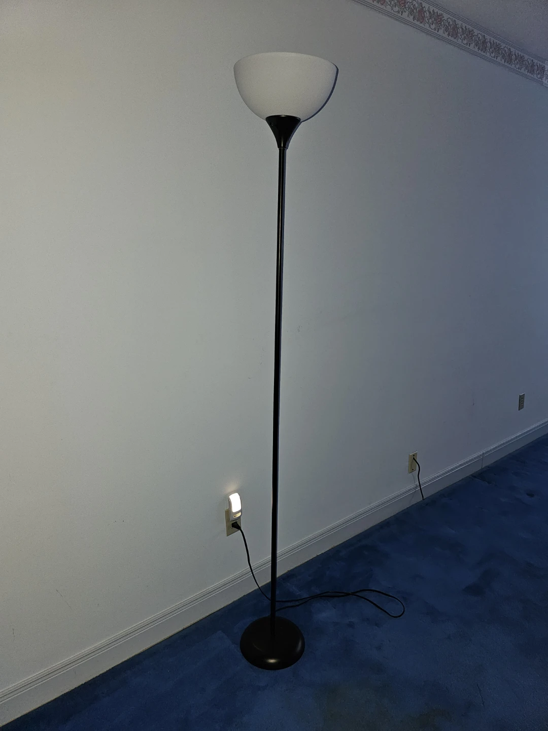 Black Floor Lamp with White Shade