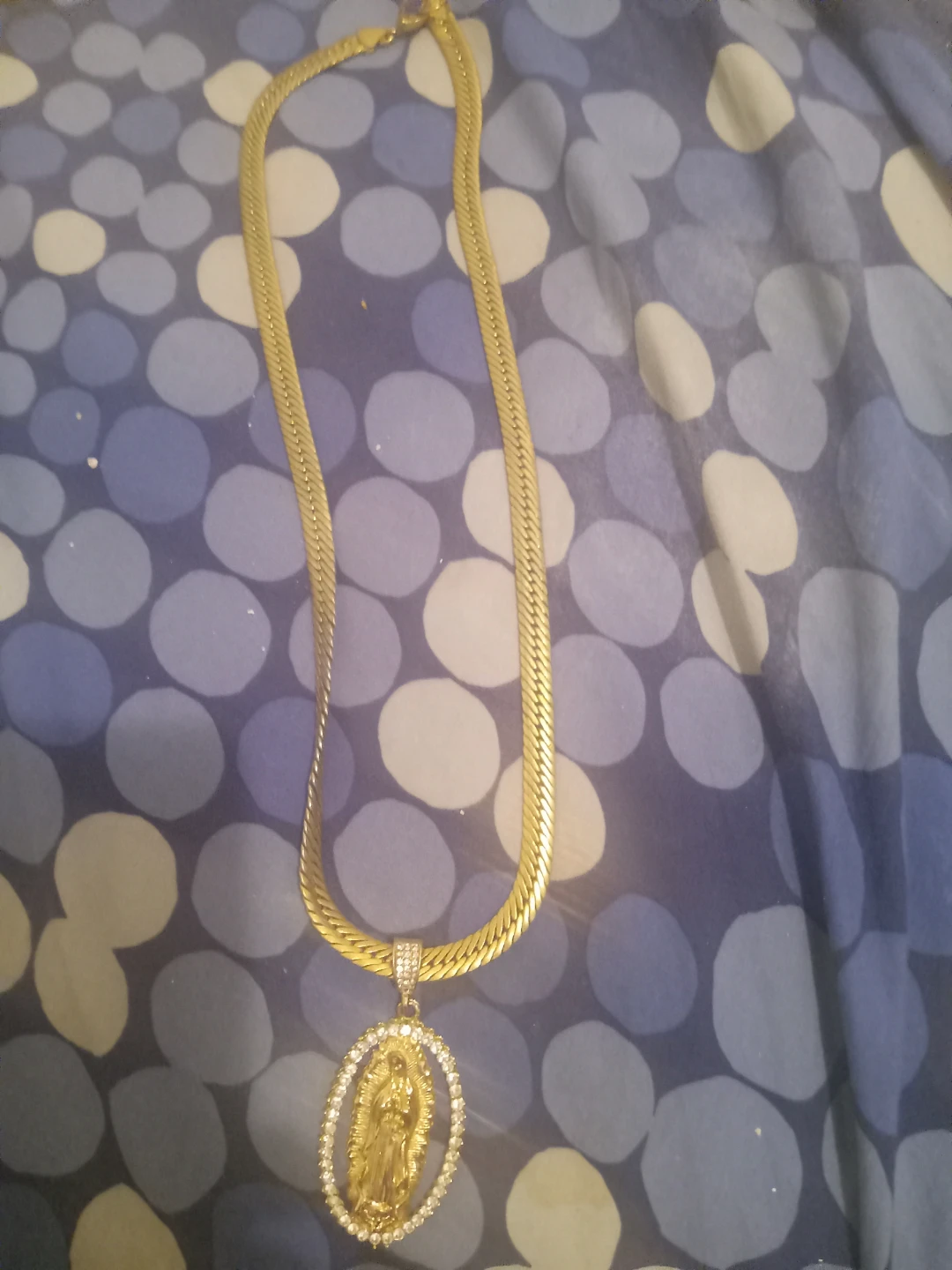 Gold Virgin Mary Pendant Necklace