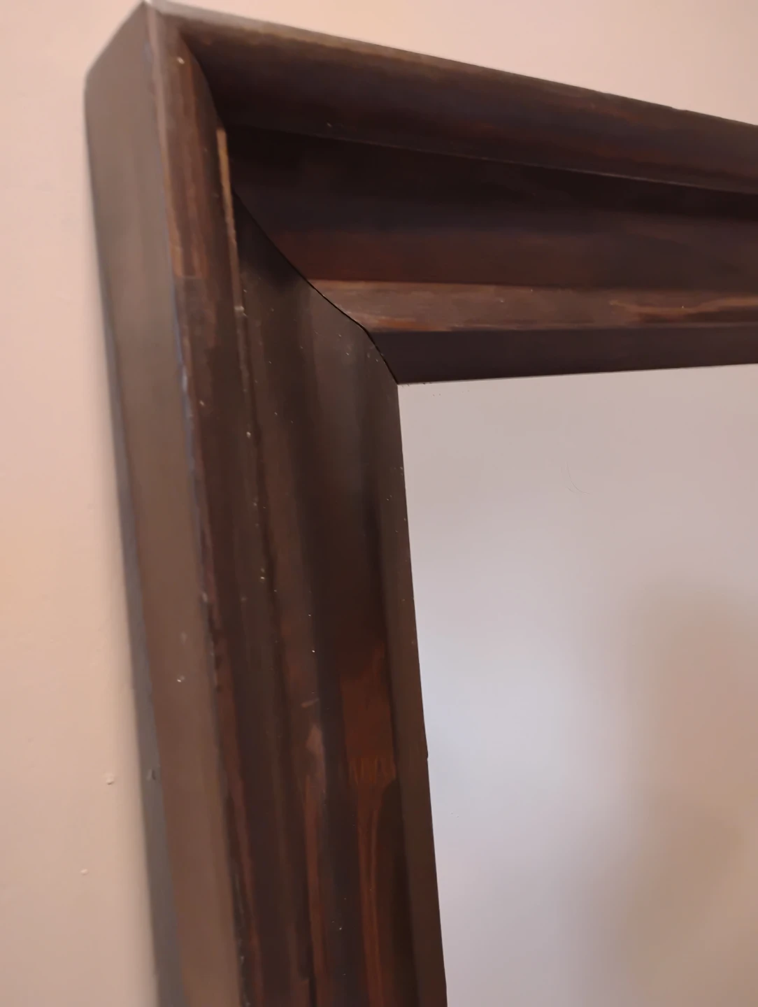 Tall dark wood framed mirror - photo 4