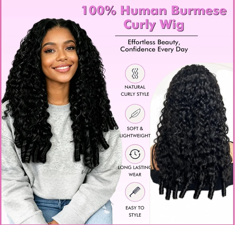 Premium Human Hair Curly Wig - photo 4